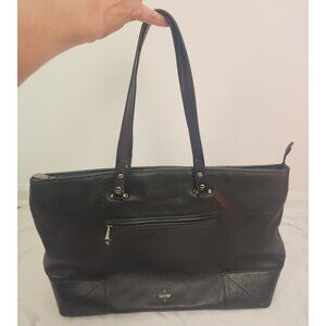 Pour La Victoire Black Leather Large Tote Shoulder Bag
